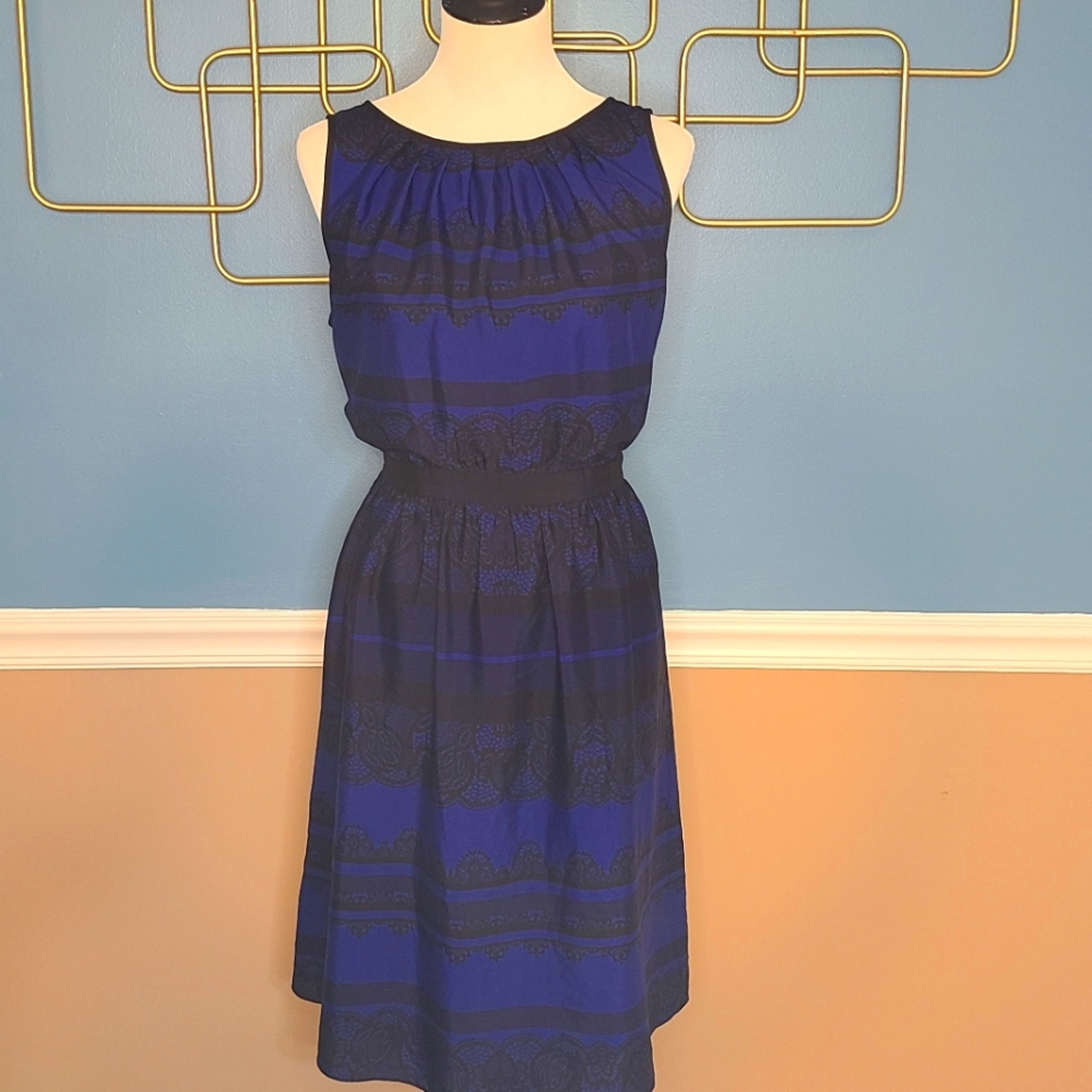 Black and Royal blue Loft Dress size 12